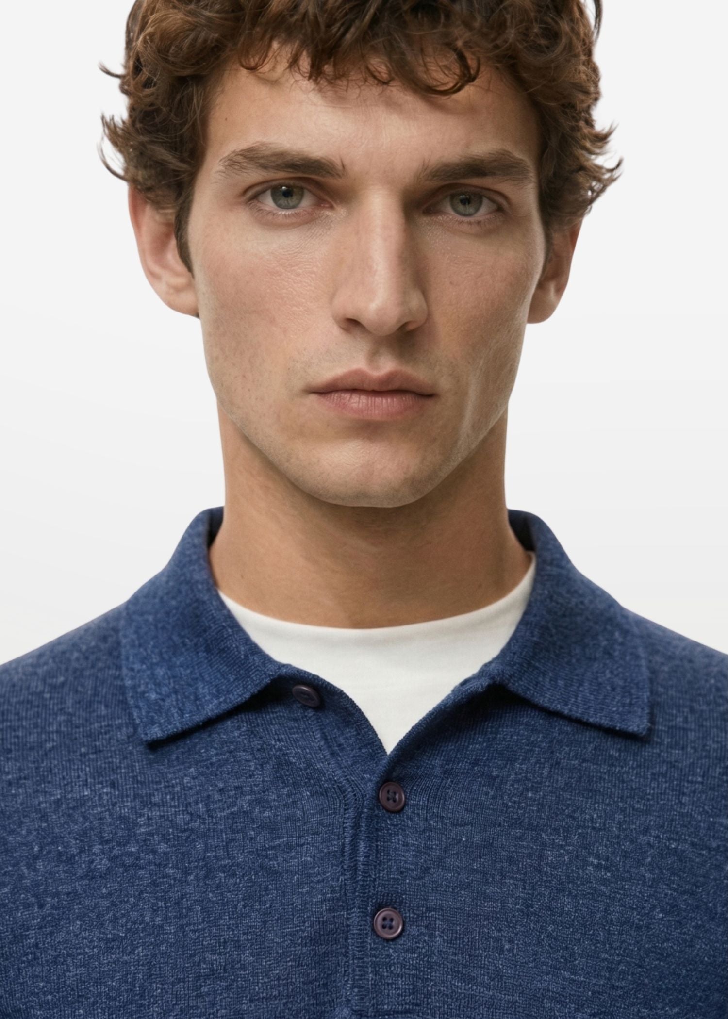 Luxe Polo In Mid Blue