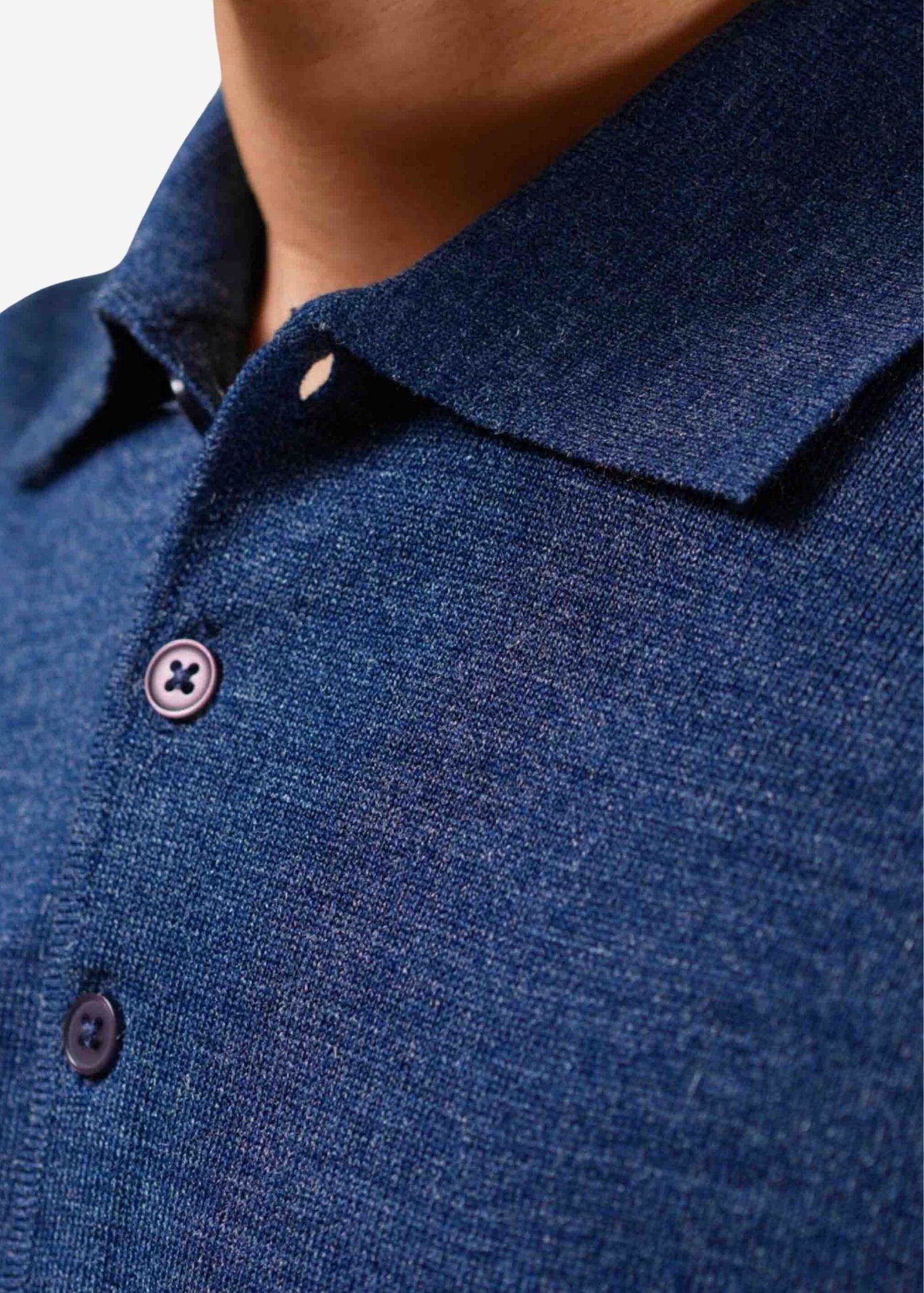 Luxe Polo In Mid Blue