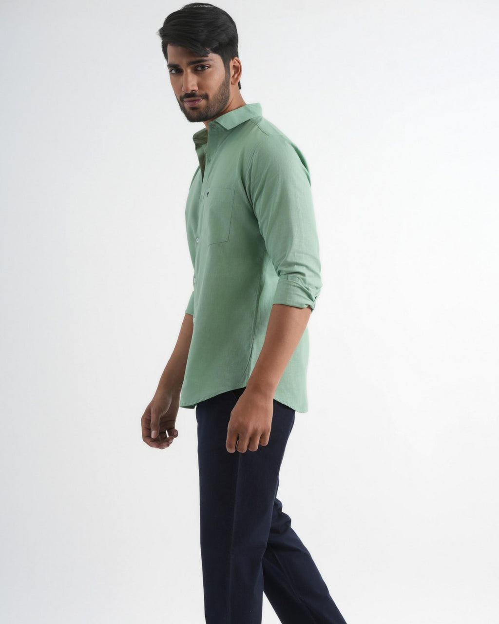 Cactus Green Lyocell Linen Shirt