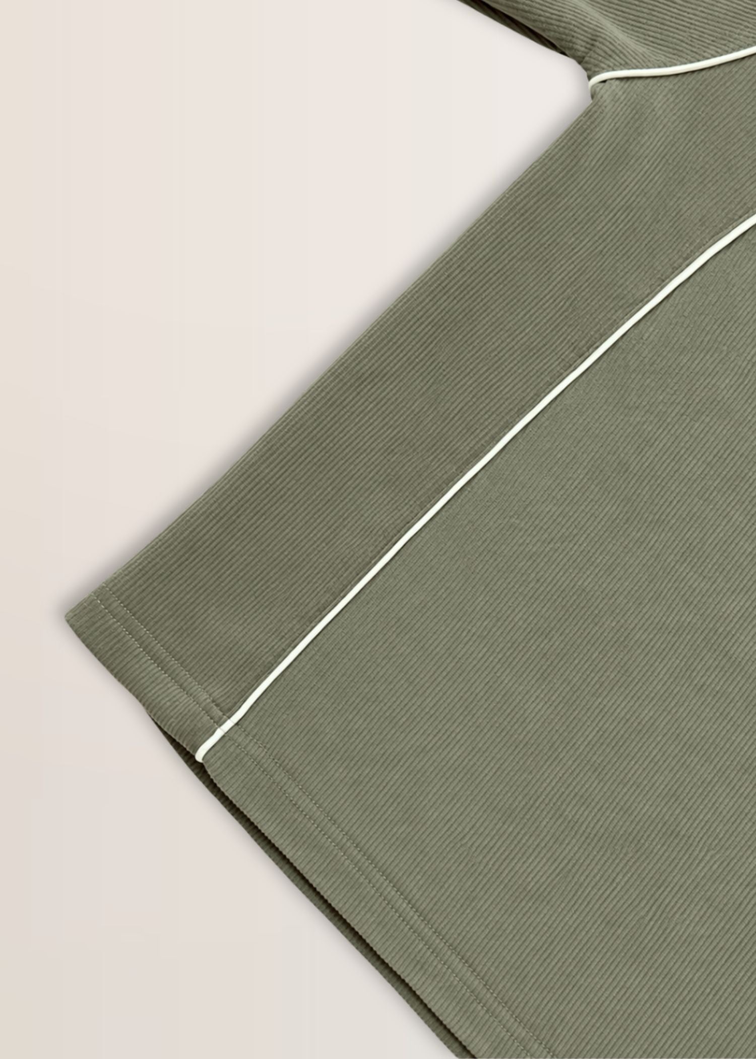 Olive Piped Ribbed Henley — Men's Ribbed Henley India | Eagle Ray