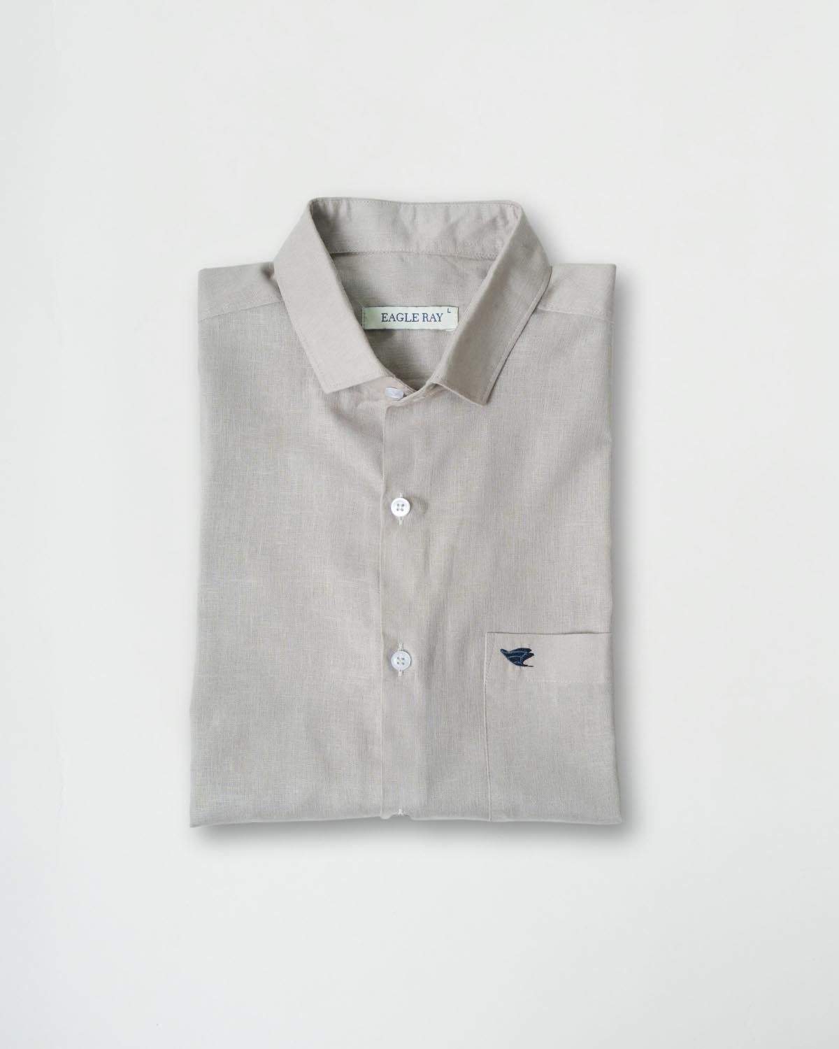 Pastel Grey Lyocell Linen Shirt