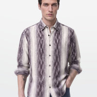 Smoked Plum Ikat Stripe Shirt
