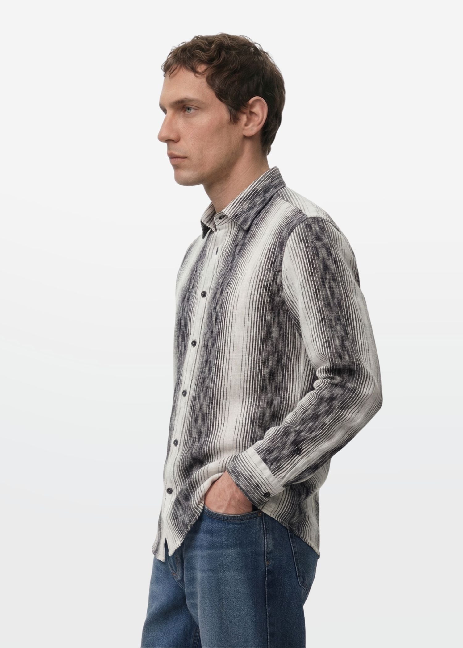 Midnight Ikat Stripe Shirt