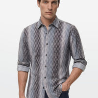 Steel Mist Ikat Stripe Shirt