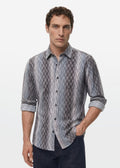 Steel Mist Ikat Stripe Shirt