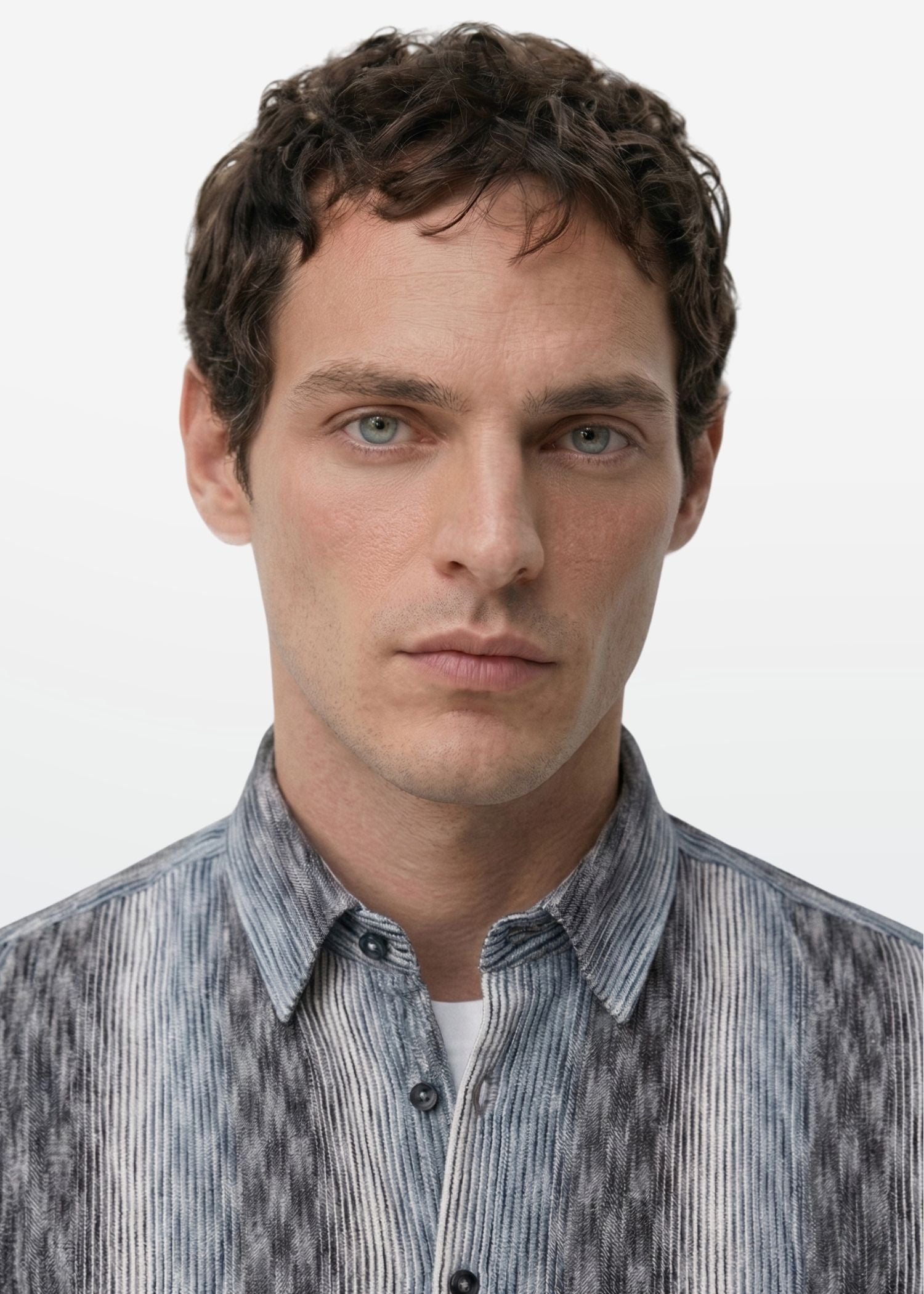 Steel Mist Ikat Stripe Shirt