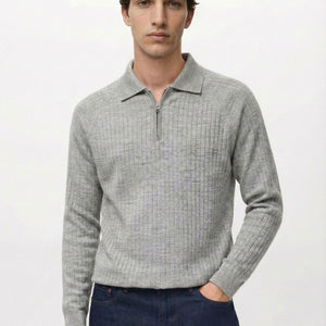 Core Zip Polo In Grey