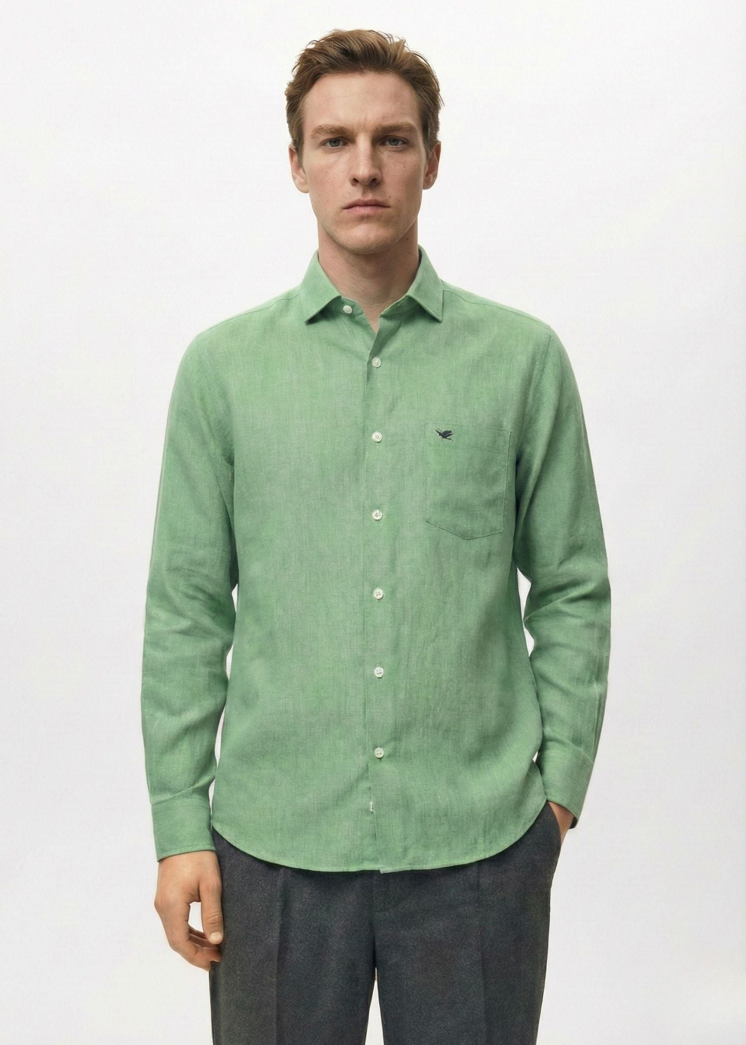 Cactus Green Lyocell Linen Shirt