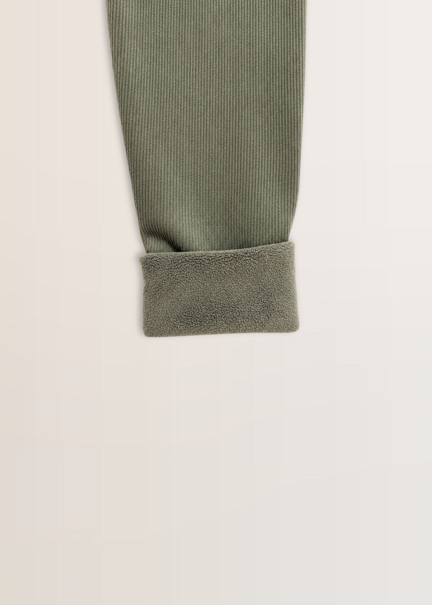 Olive Piped Ribbed Henley