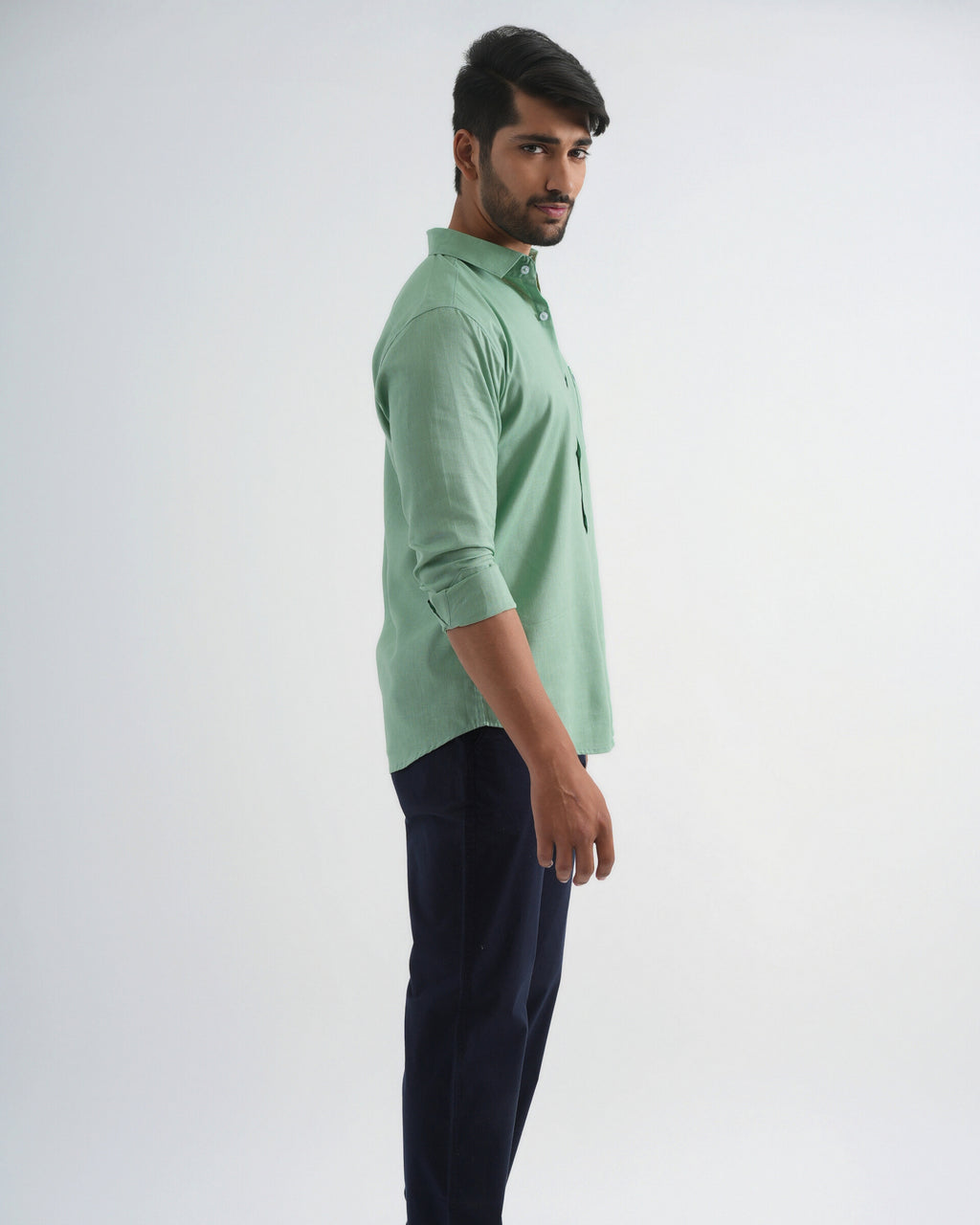 Cactus Green Lyocell Linen Shirt