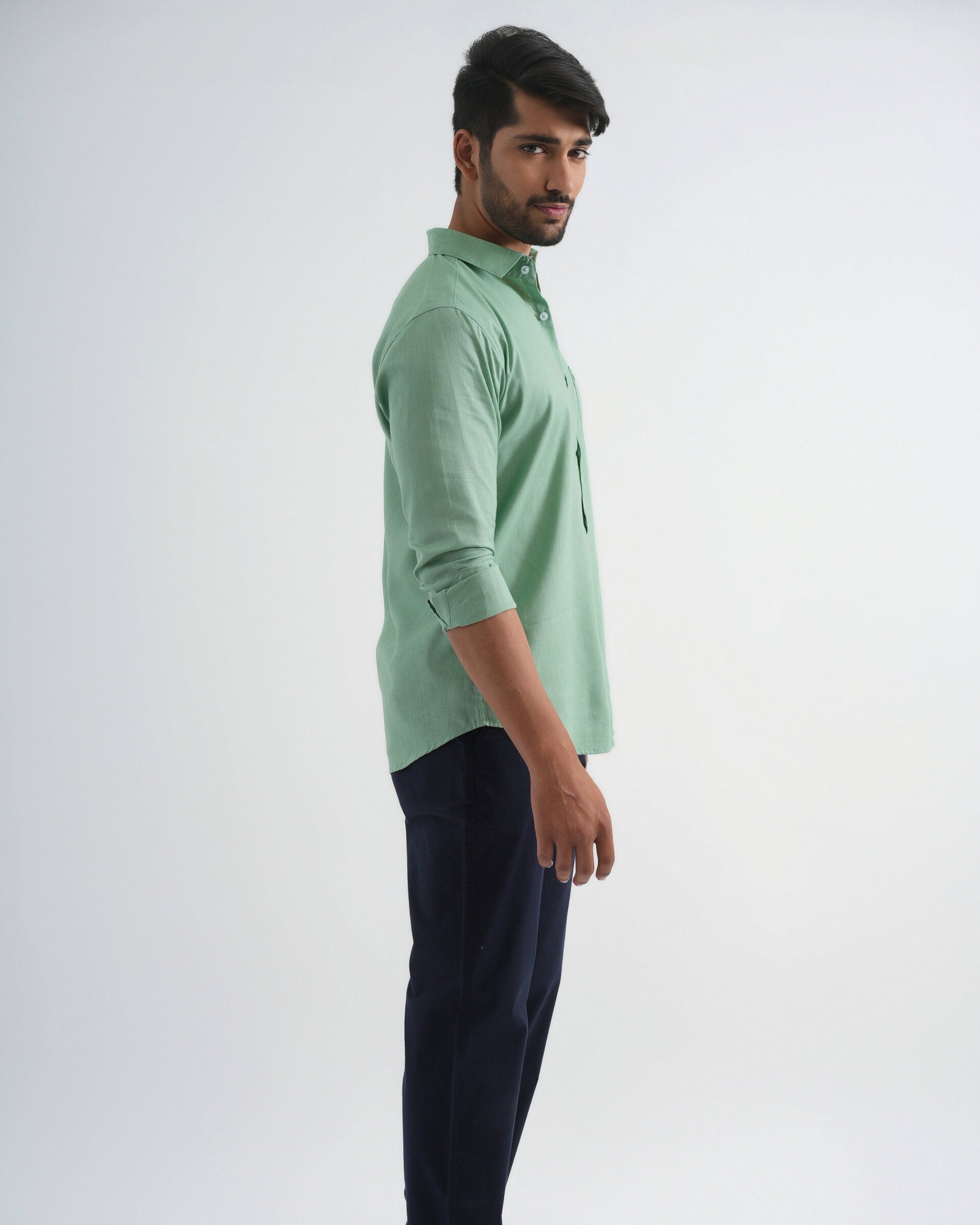 Cactus Green Lyocell Linen Shirt