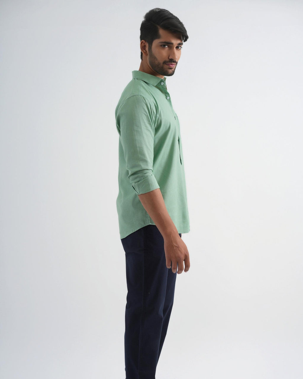 Cactus Green Lyocell Linen Shirt
