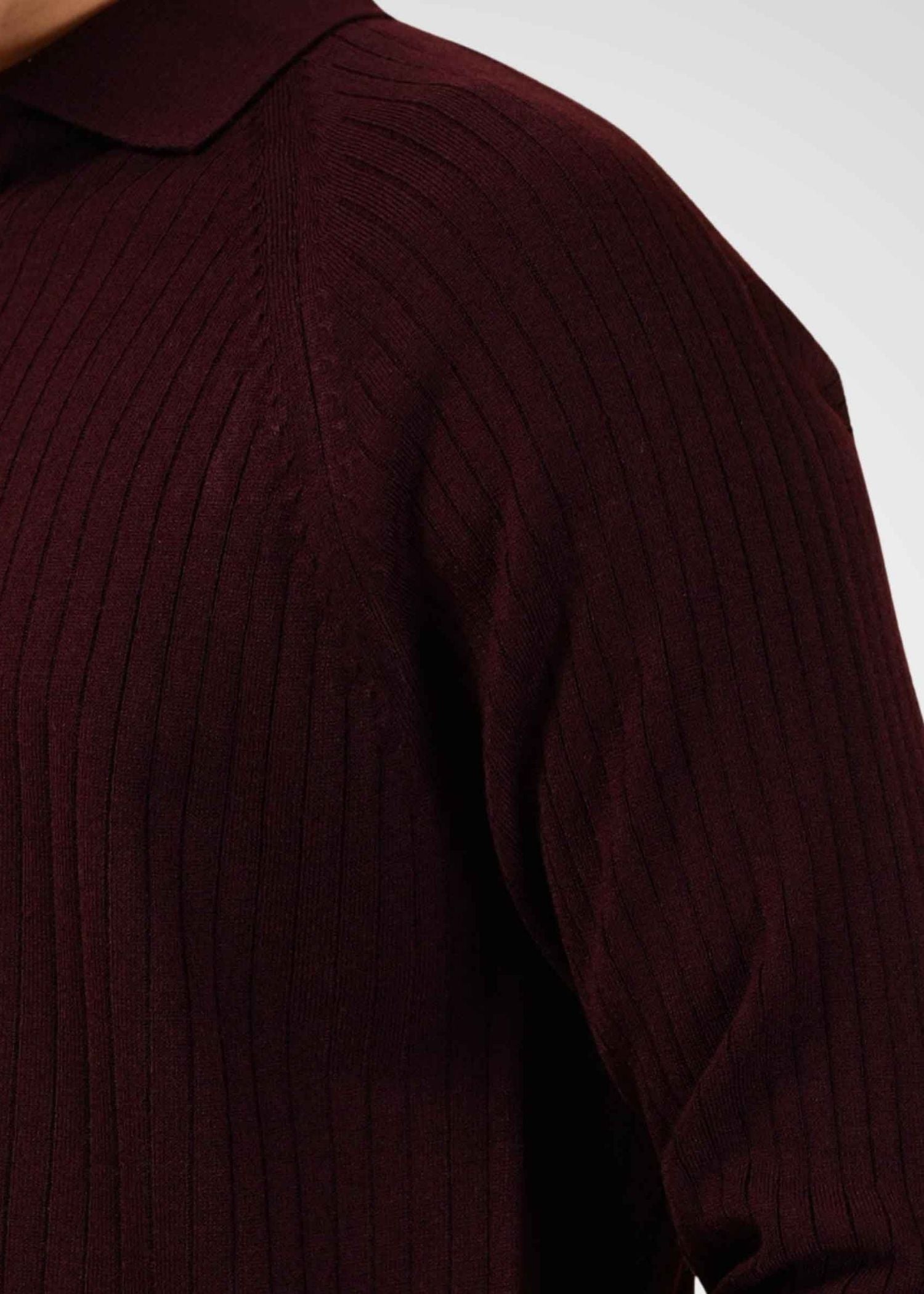 Core Zip Polo in Maroon