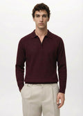Core Zip Polo in Maroon