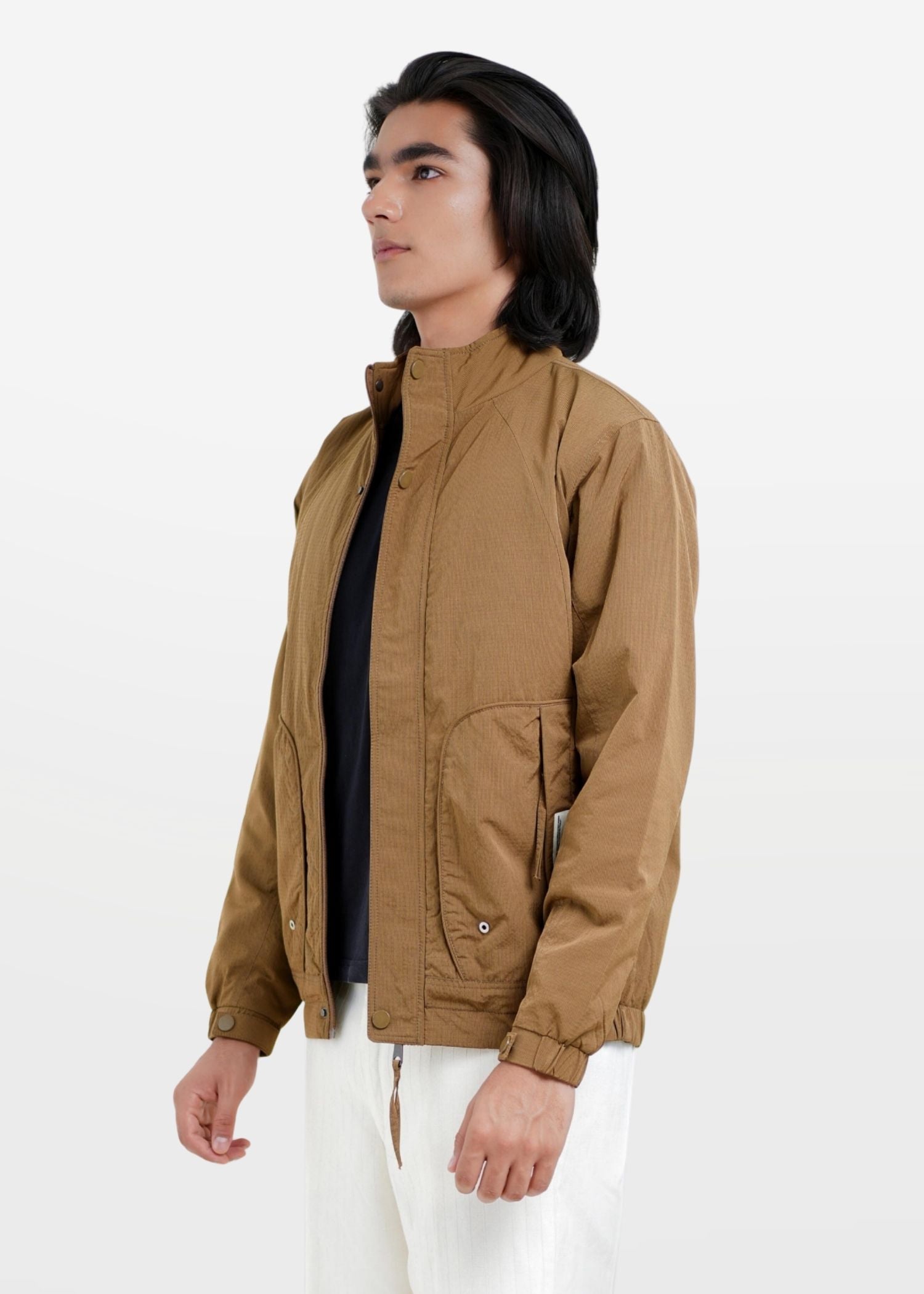 Bomber Jacket in Dark Sand — Men's Regular Fit Bomber Jacket | Eagle Ray