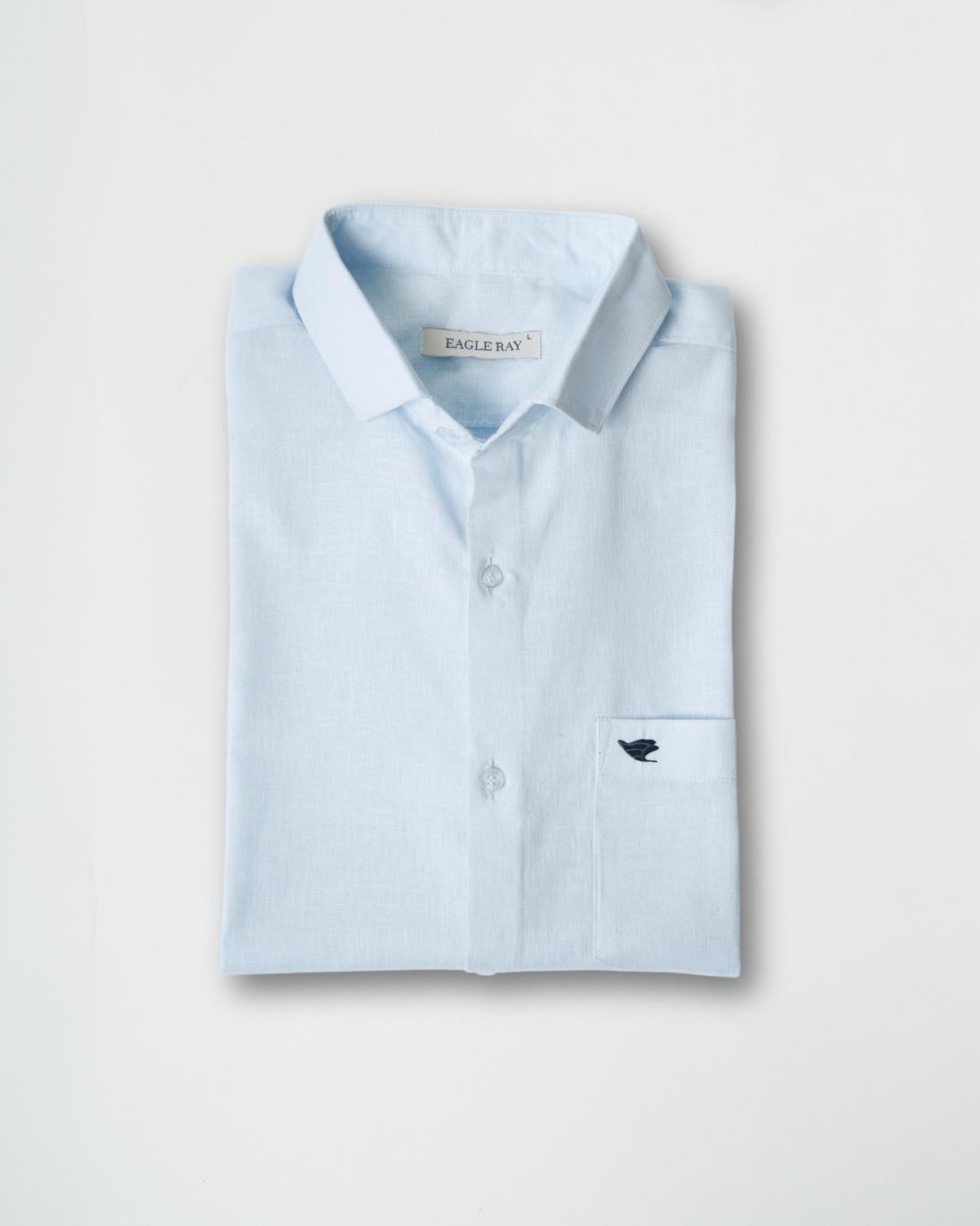 Pale Aqua Lyocell Linen Shirt