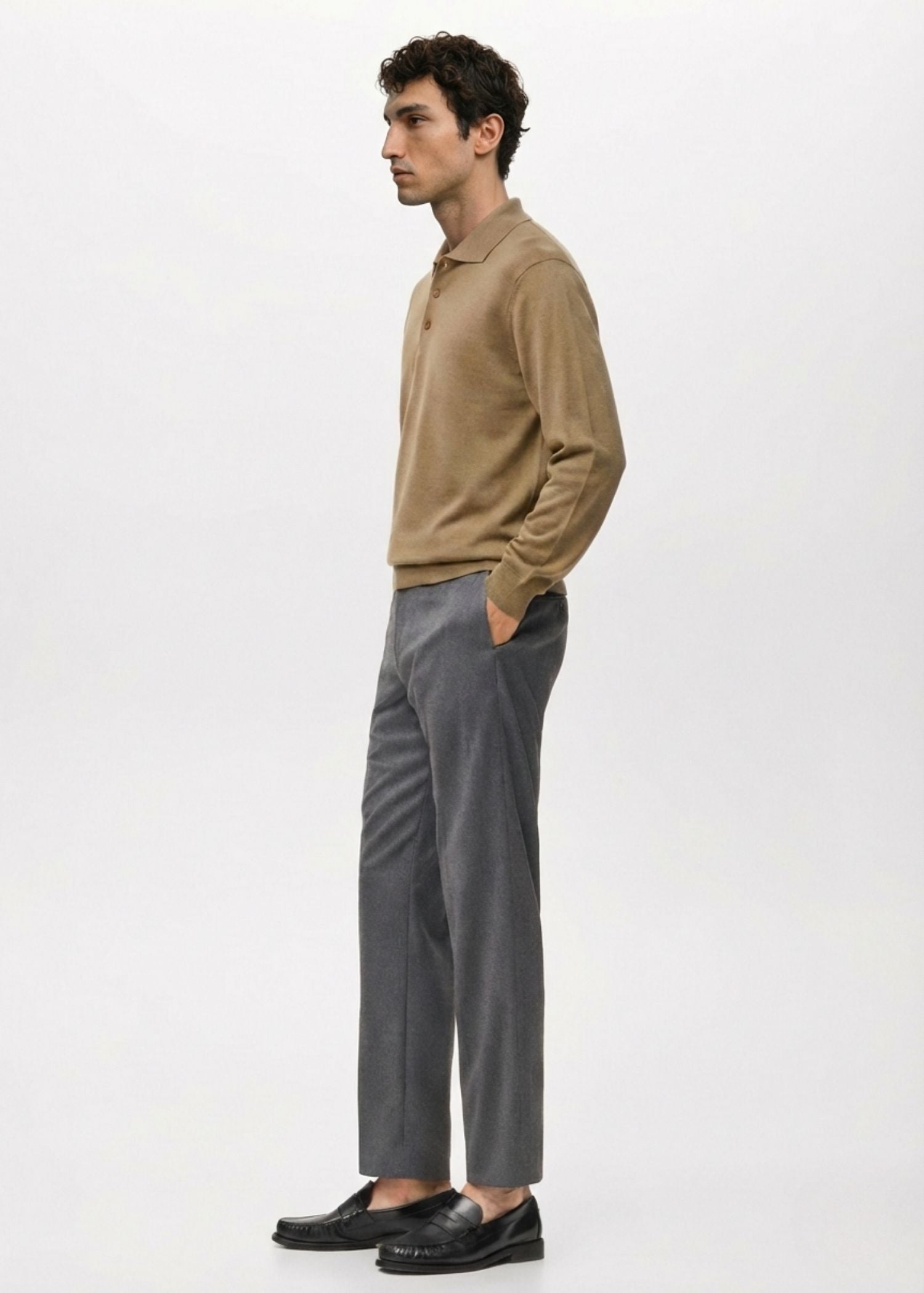 Luxe Polo in Dark Camel