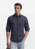 Deep Blue Pinstripe Shirt