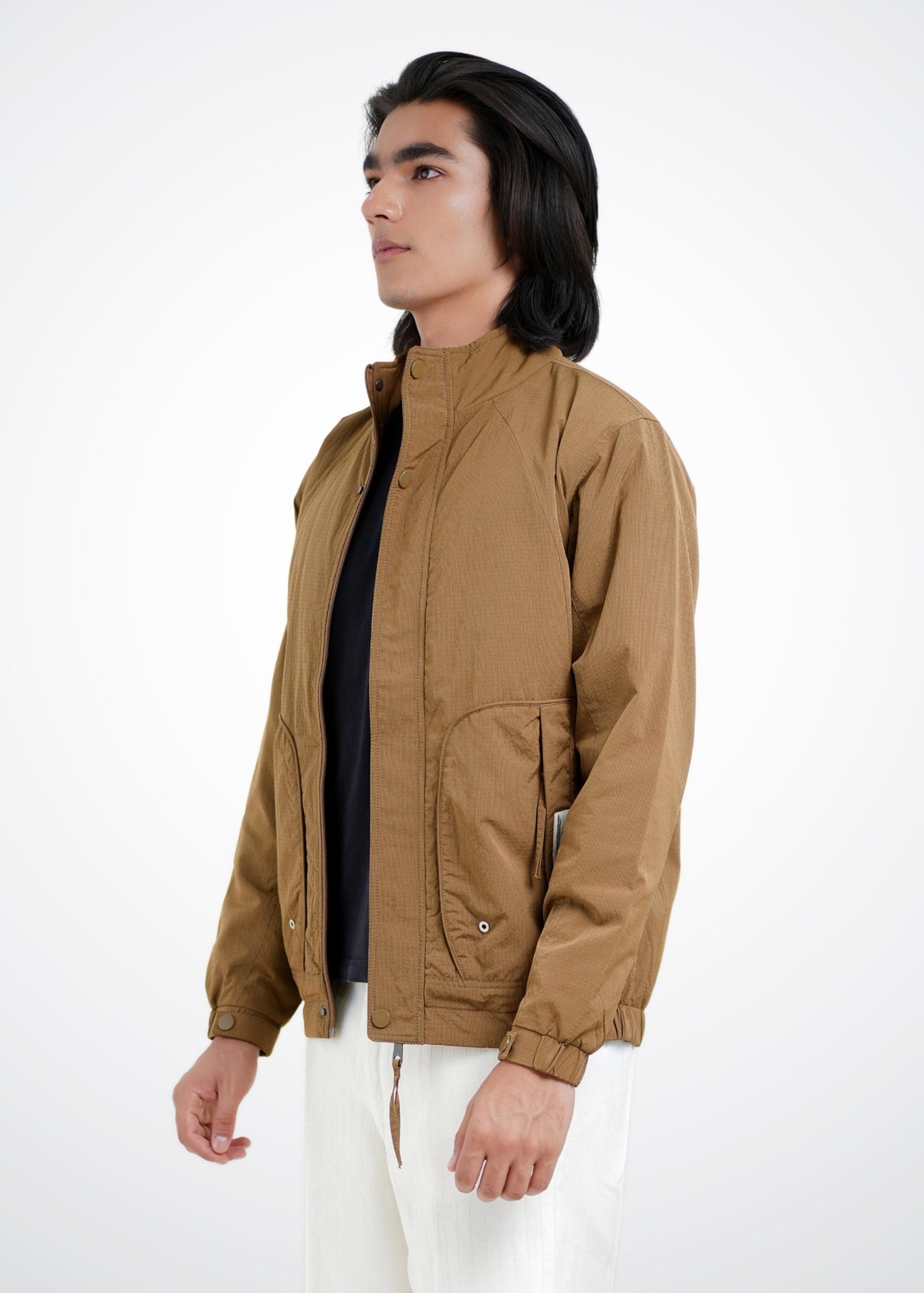 Bomber Jacket in Dark Sand