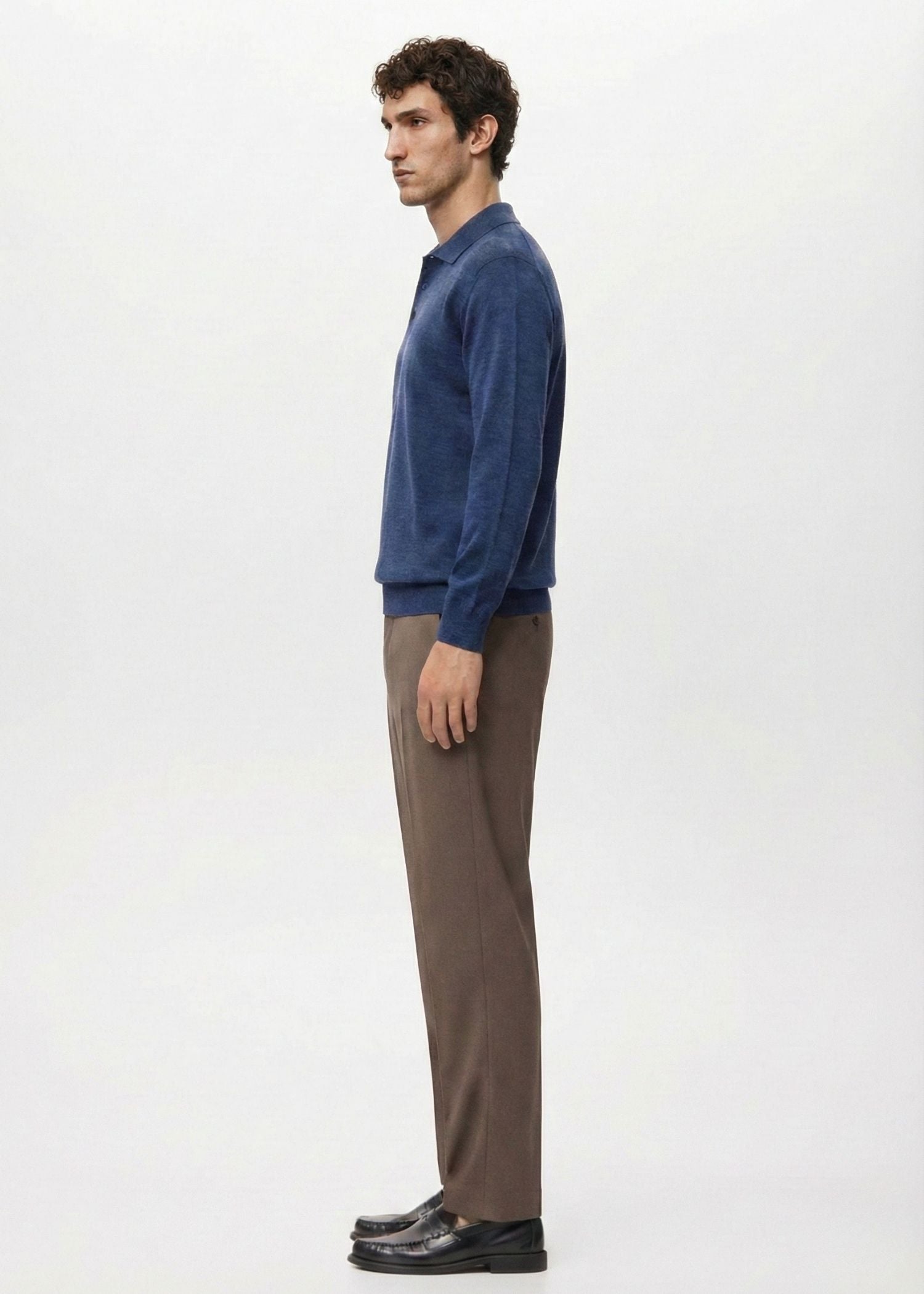 Luxe Polo In Mid Blue