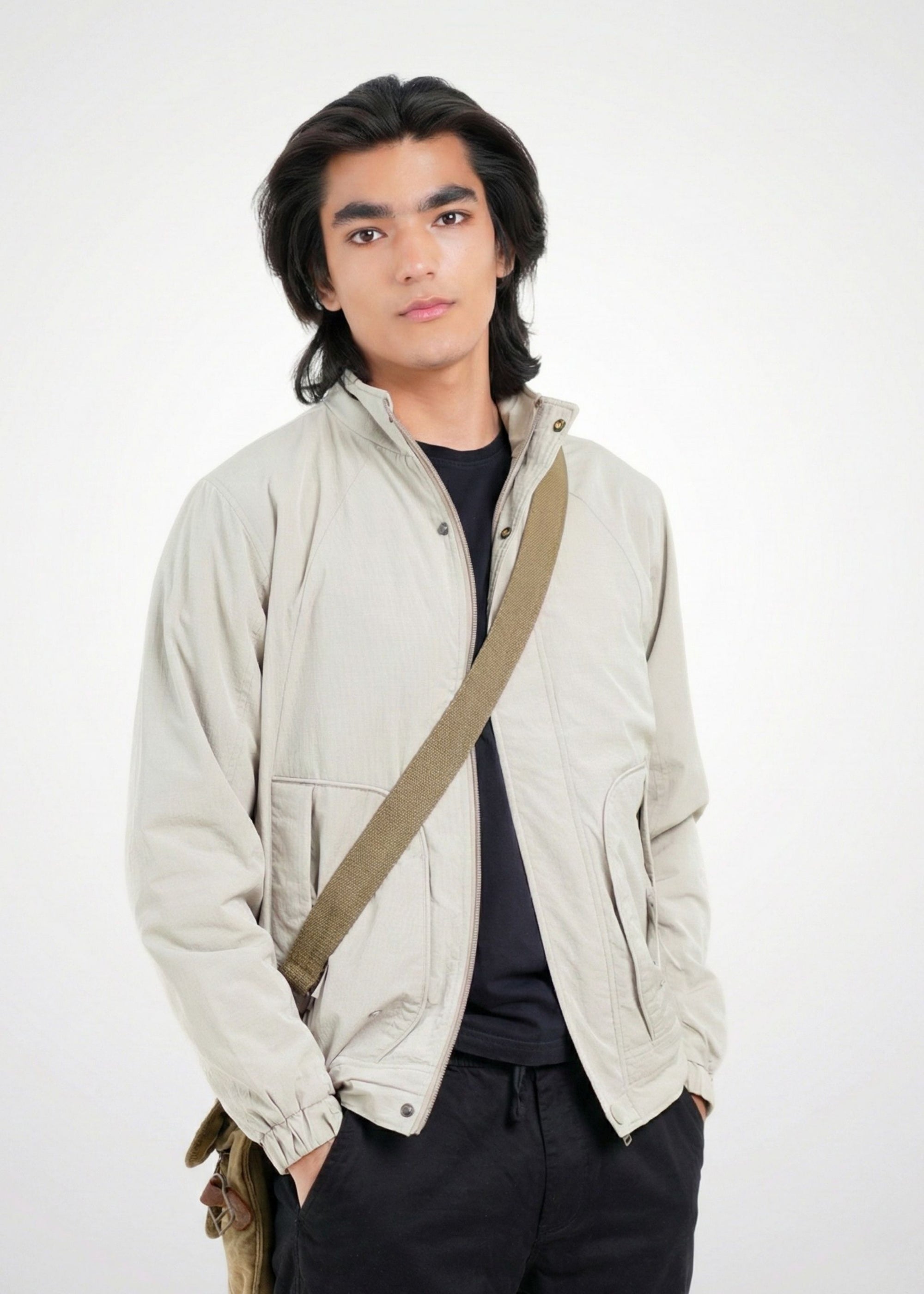Bomber Jacket in Light Olive
