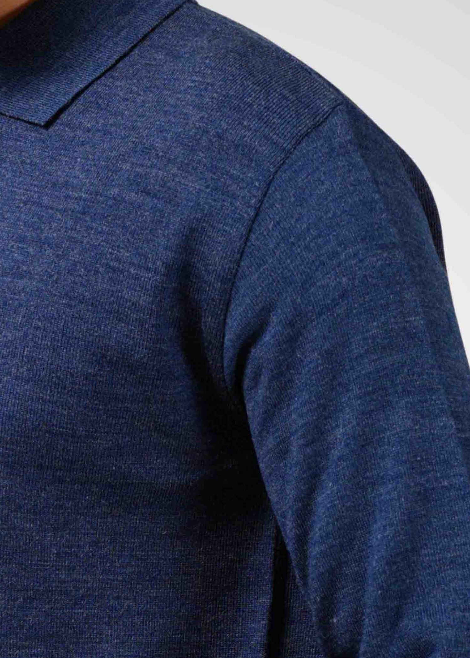 Luxe Polo In Mid Blue
