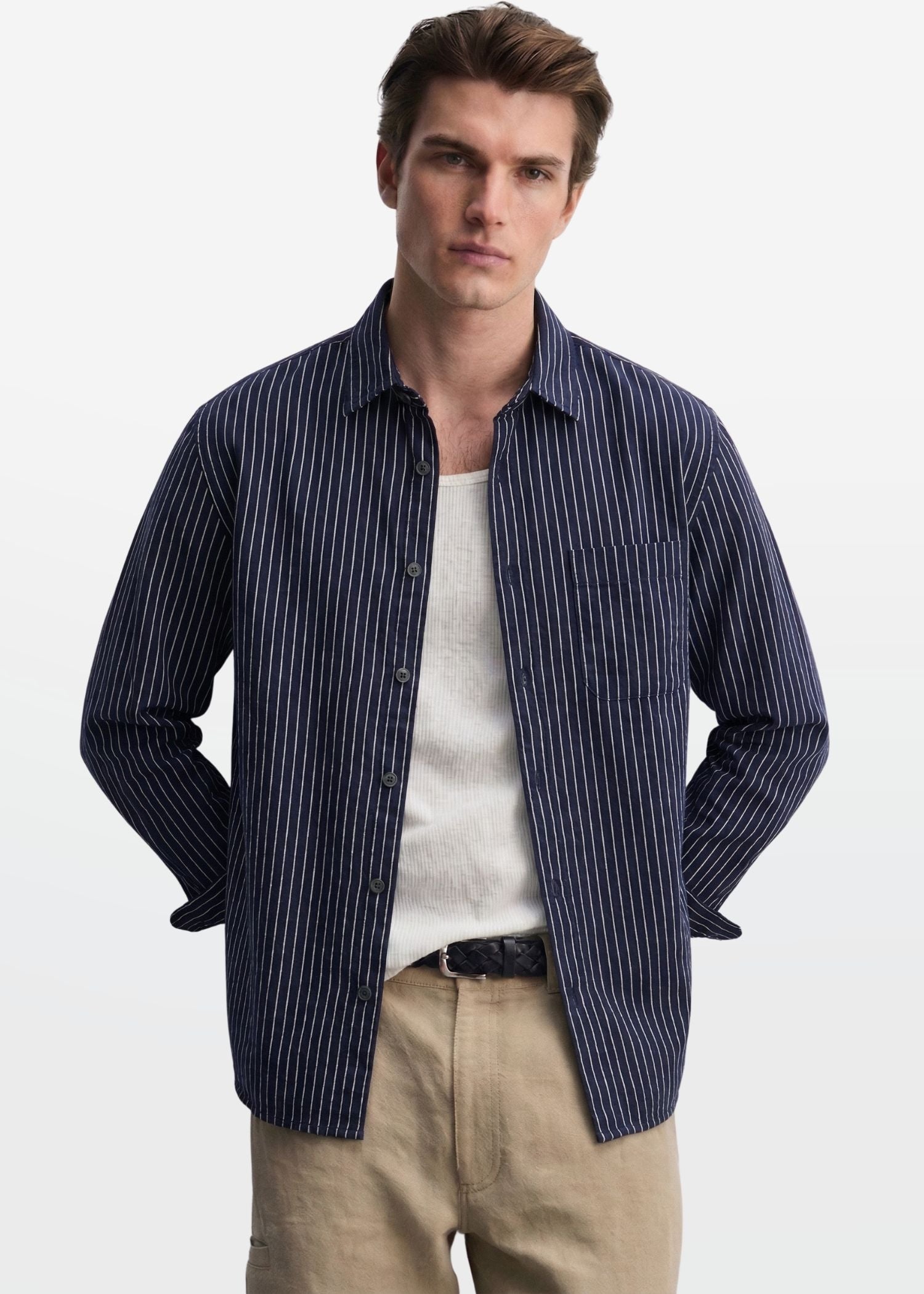 Obsidian Blue Classic Stripe Shirt
