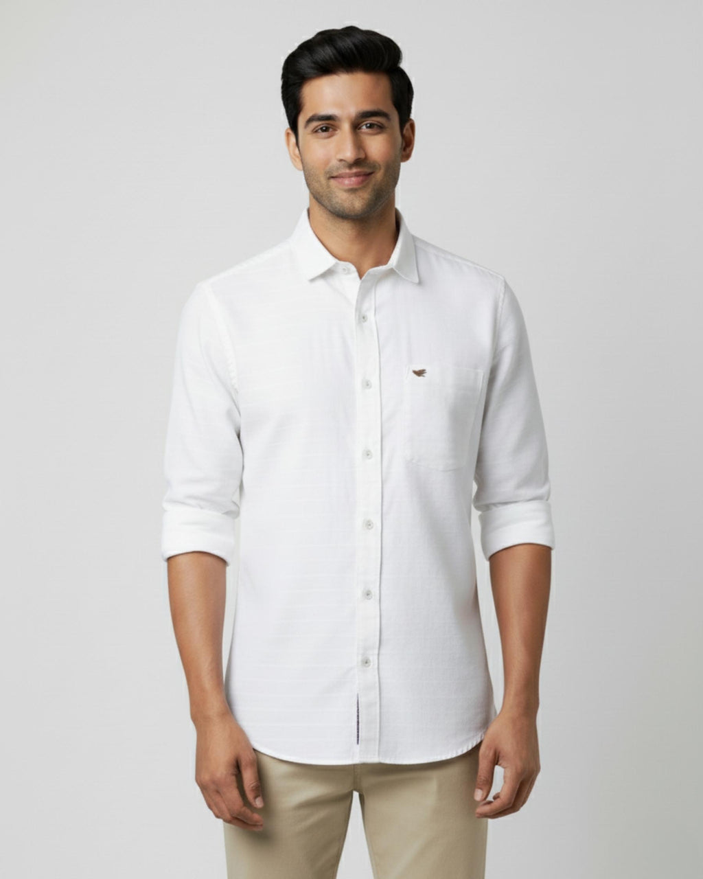 White Structured Cotton Shirt