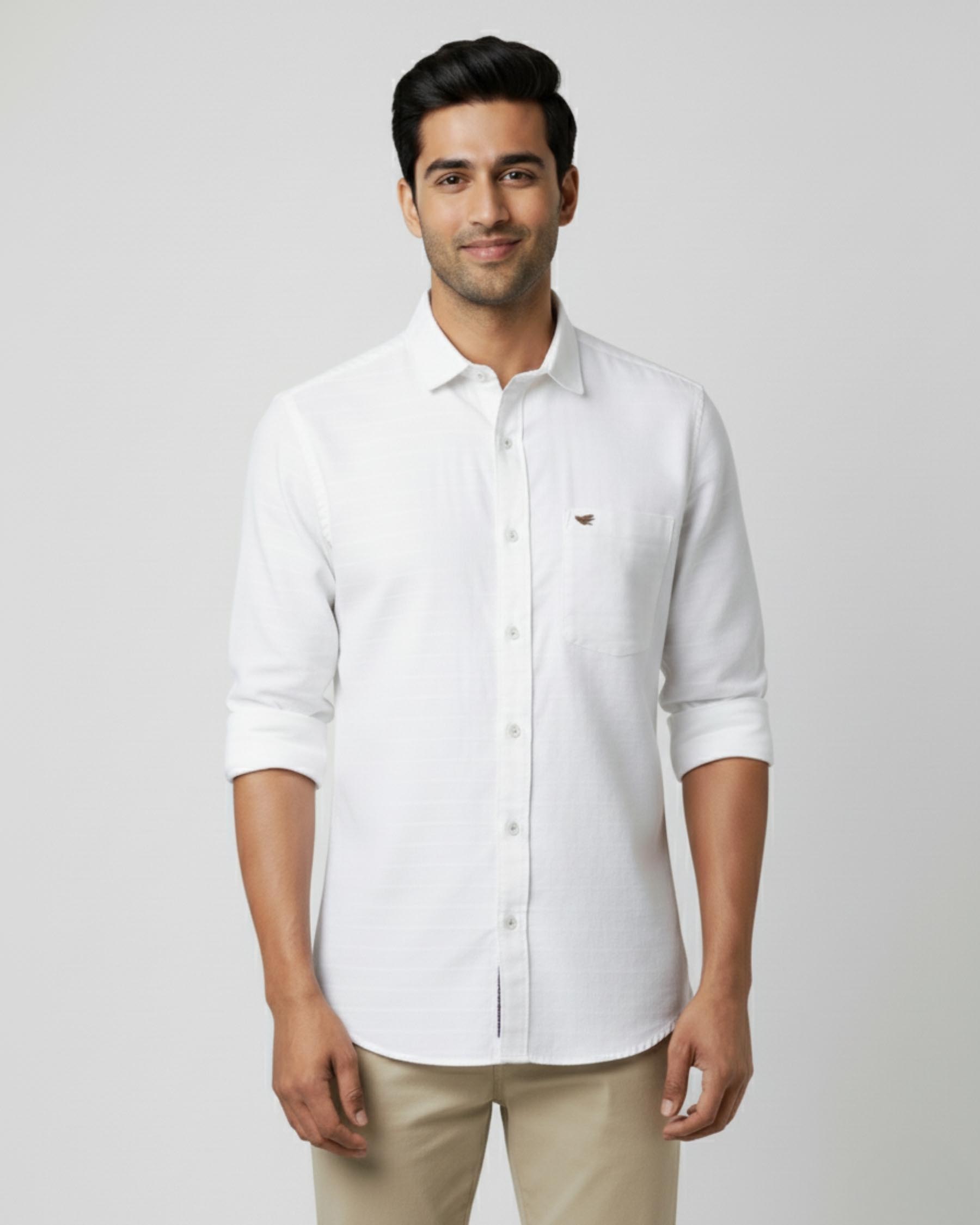 White Structured Cotton Shirt