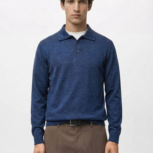 Luxe Polo In Mid Blue