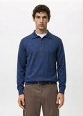 Luxe Polo In Mid Blue