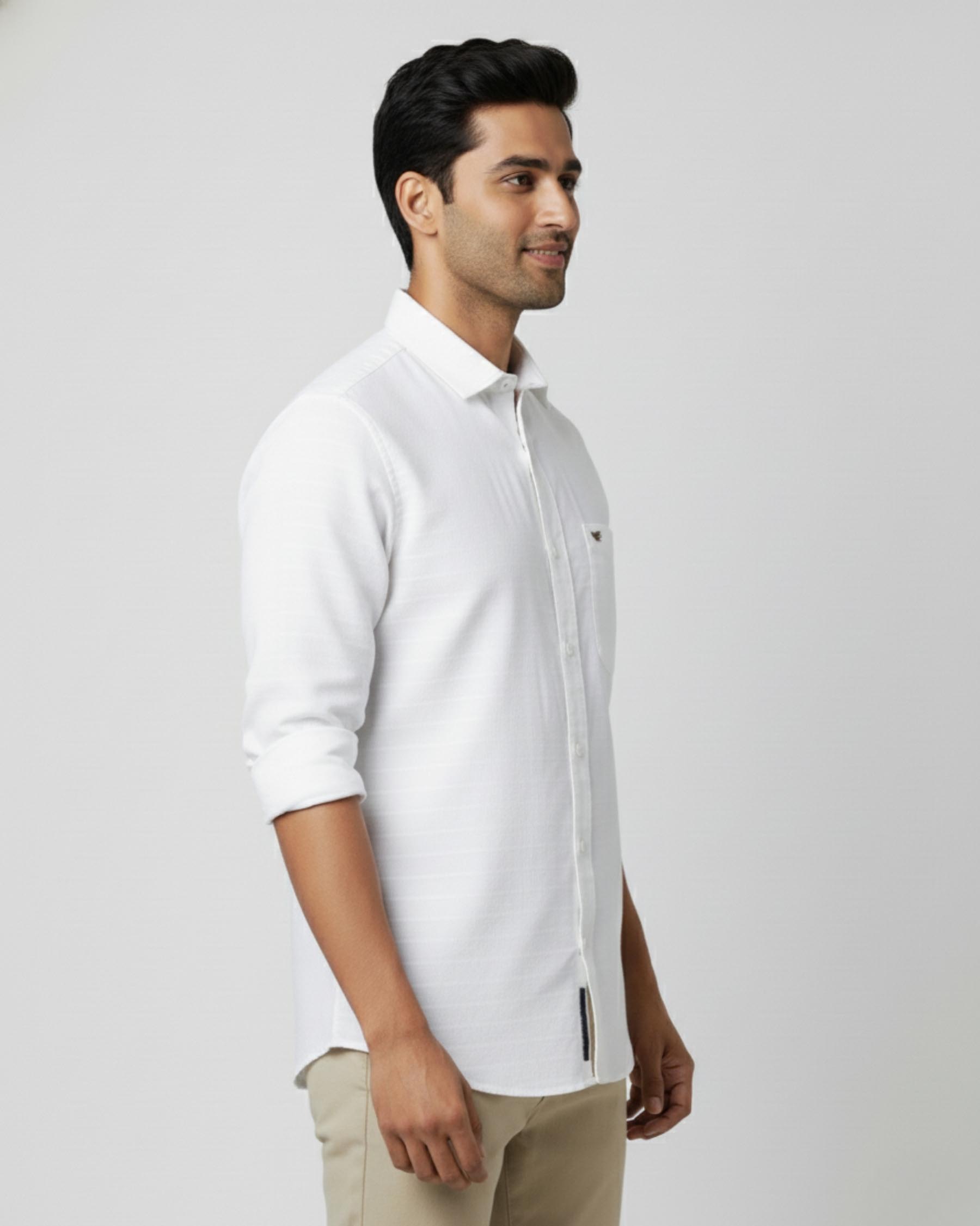 White Structured Cotton Shirt