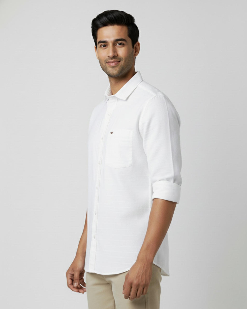 White Structured Cotton Shirt