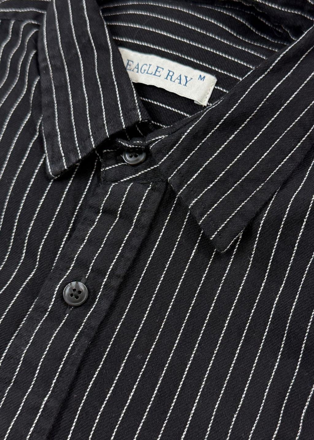 Classic Stripe in Obsidian Black — Men's Cotton Striped Shirt | Eagle Ray