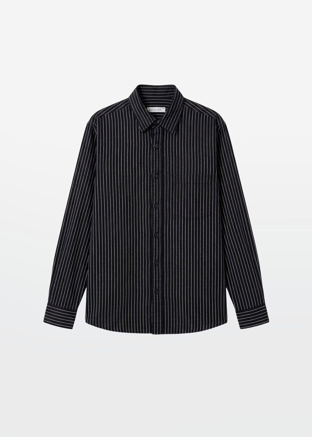 Classic Stripe in Obsidian Black — Men's Cotton Striped Shirt | Eagle Ray