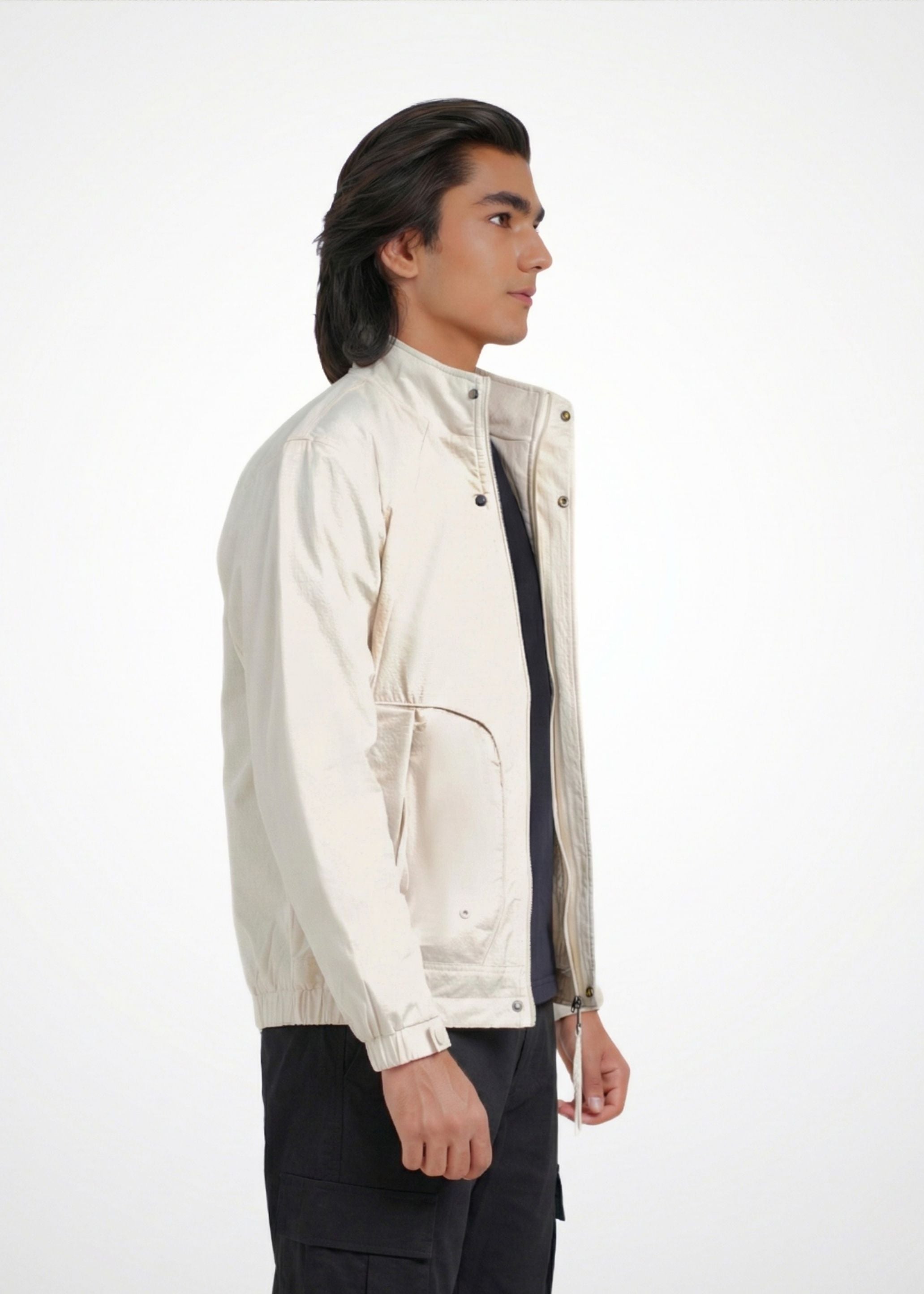 Bomber Jacket in Off White