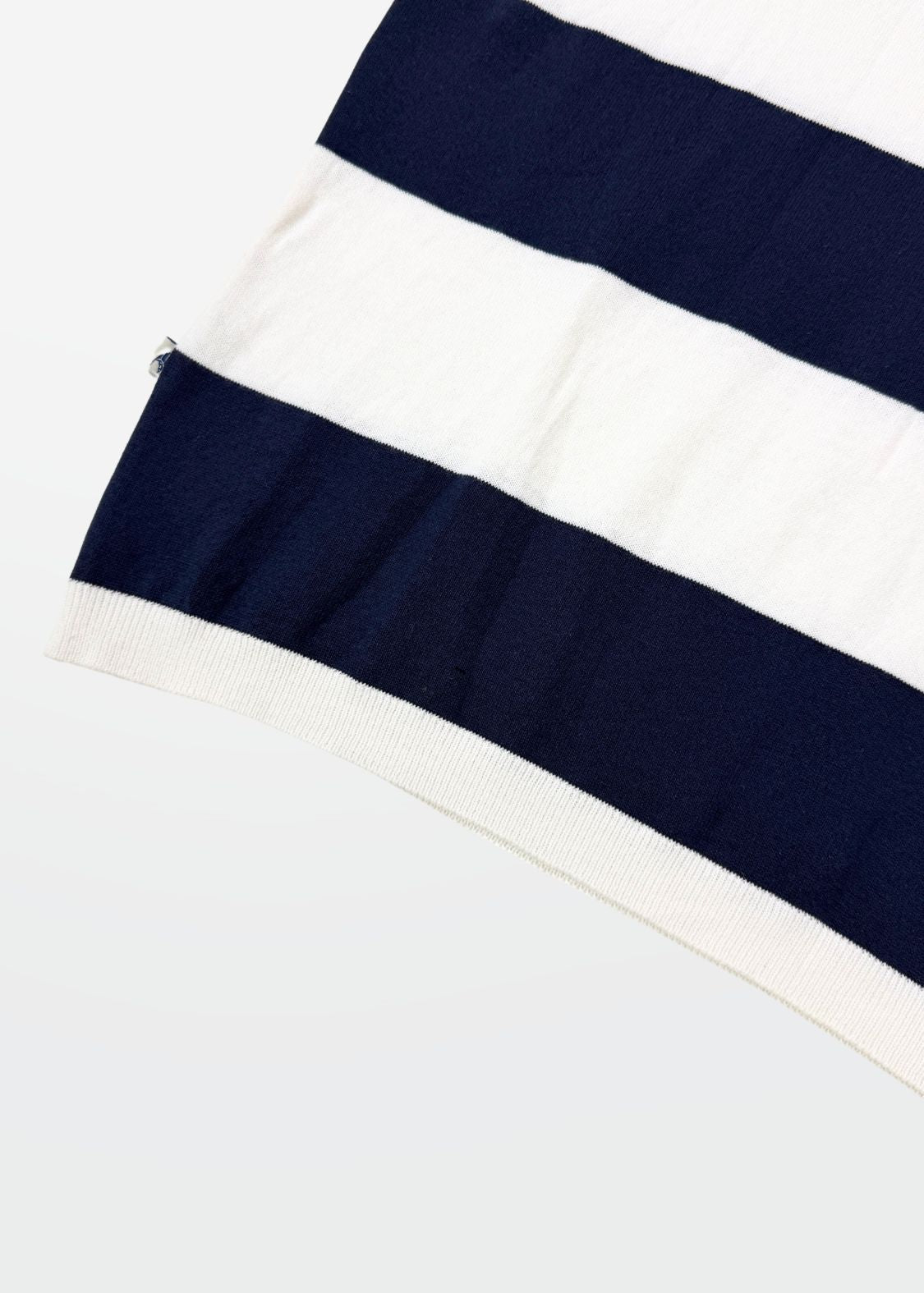 Navy Block Stripe Zip Polo Shirt — Men's Zip Polo Shirt | Eagle Ray