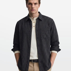 Obsidian Black Classic Stripe Shirt
