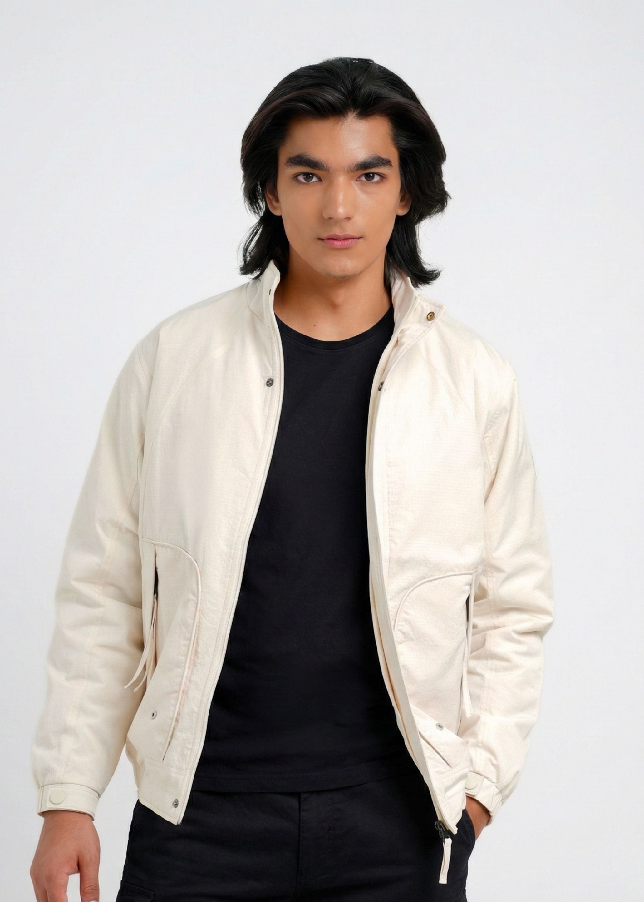 Bomber Jacket in Off White