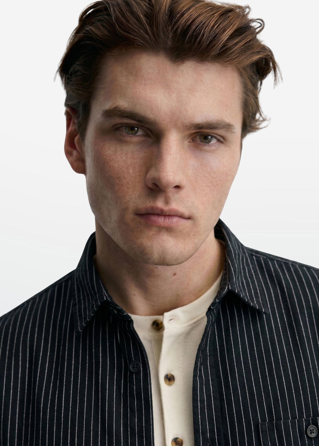Classic Stripe in Obsidian Black — Men's Cotton Striped Shirt | Eagle Ray