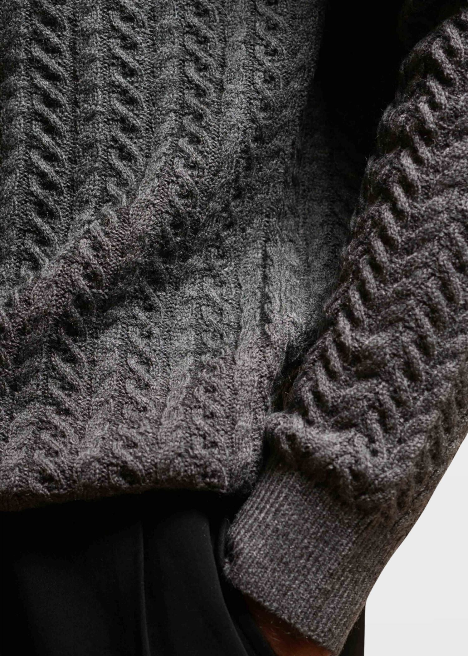 Cable Knit Sweater in Grey