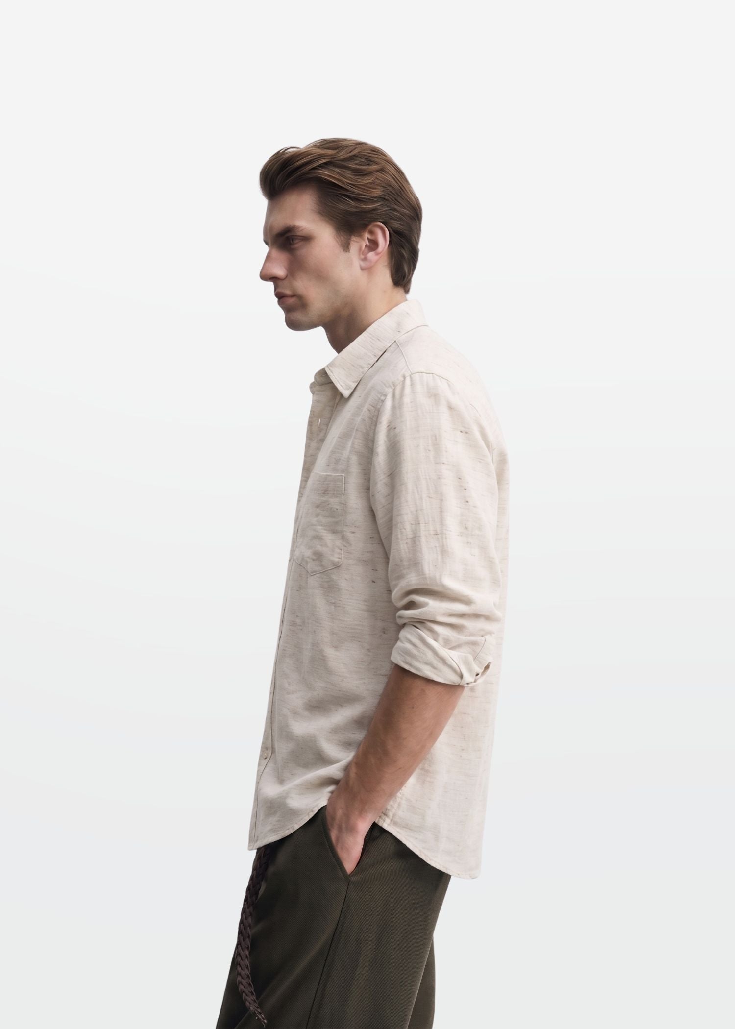 Natural Oat Viscose Linen Shirt