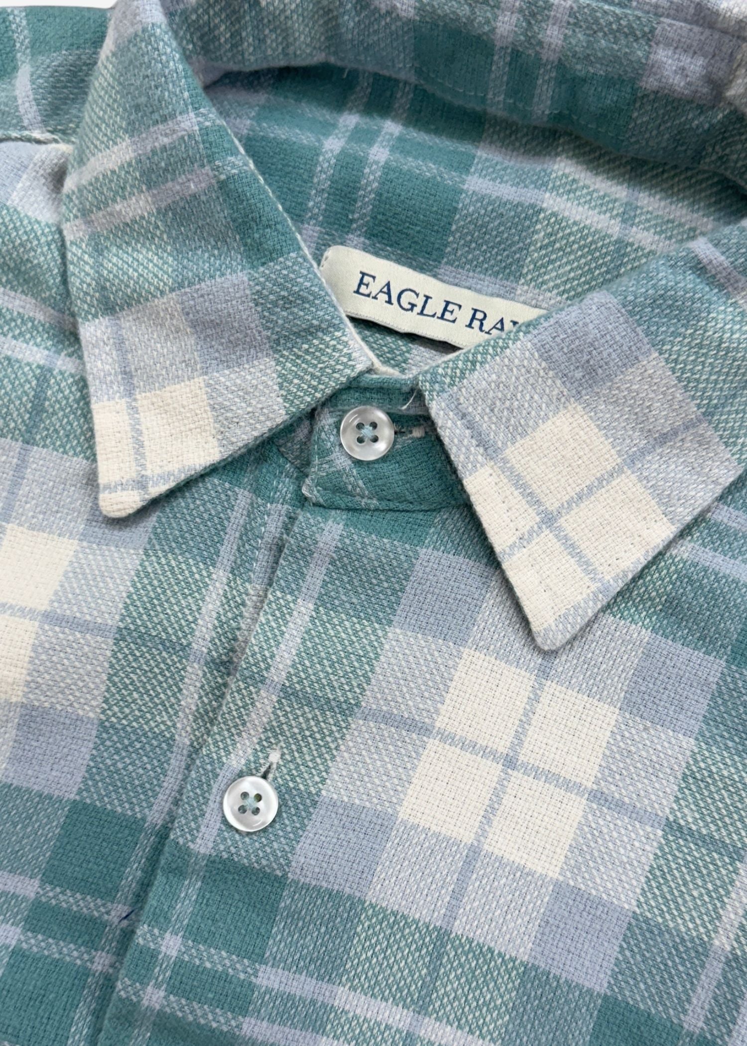 Teal Plaid Brushed Cotton Shirt — Men's Plaid Shirt | Eagle Ray