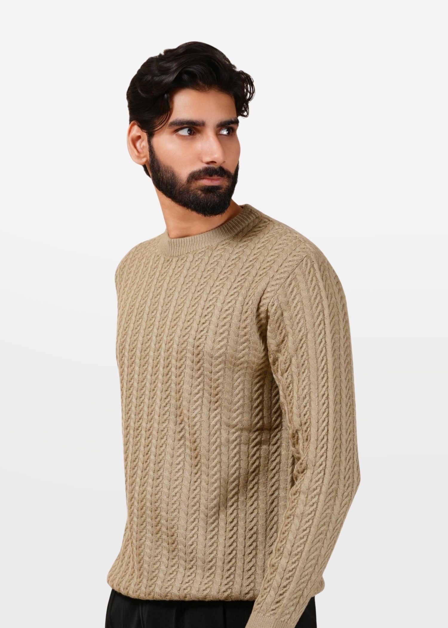 Cable Knit Sweater in Soft Amber