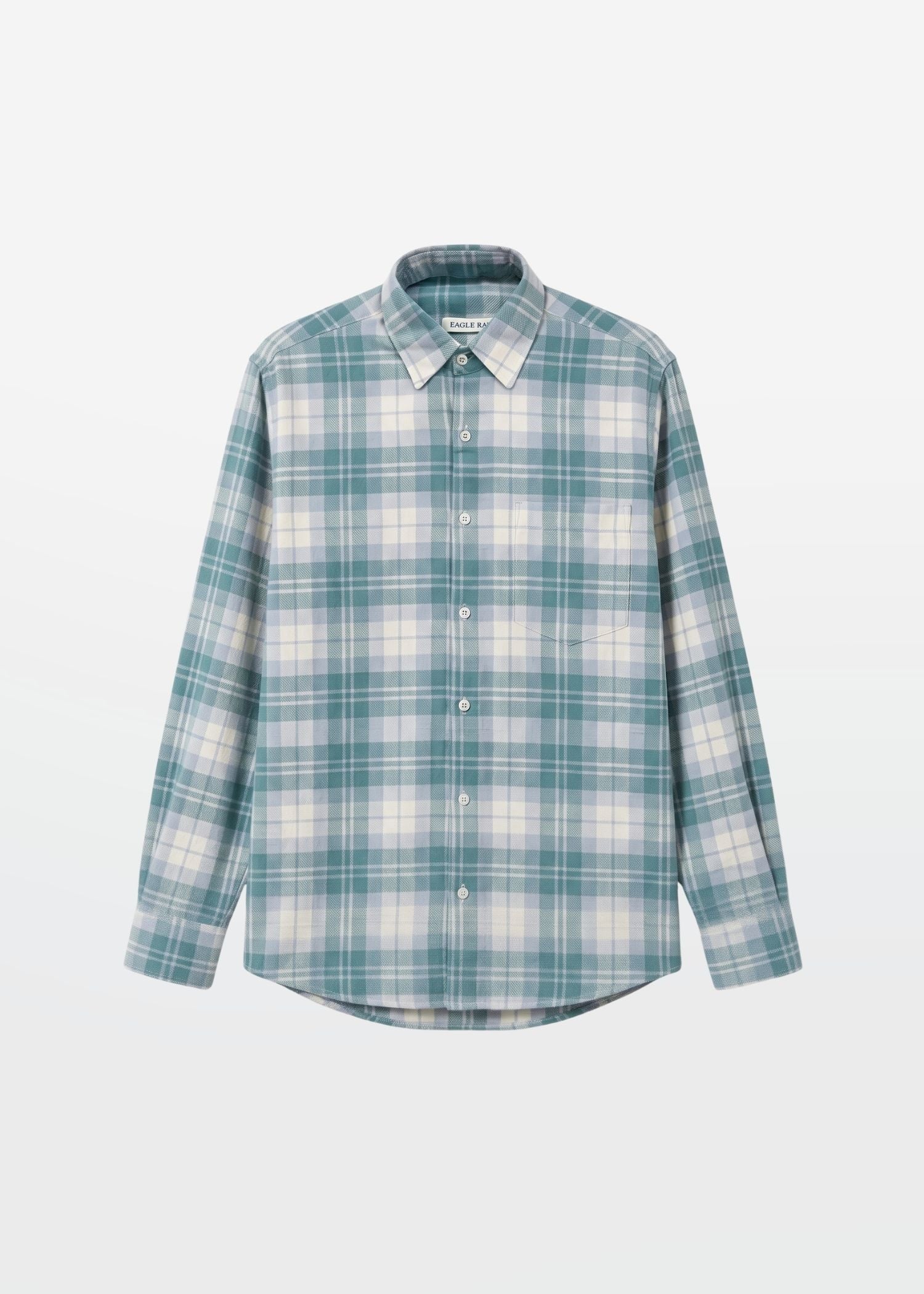 Teal Plaid Brushed Cotton Shirt — Men's Plaid Shirt | Eagle Ray