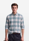 Teal Plaid Brushed Cotton Shirt — Men's Plaid Shirt | Eagle Ray