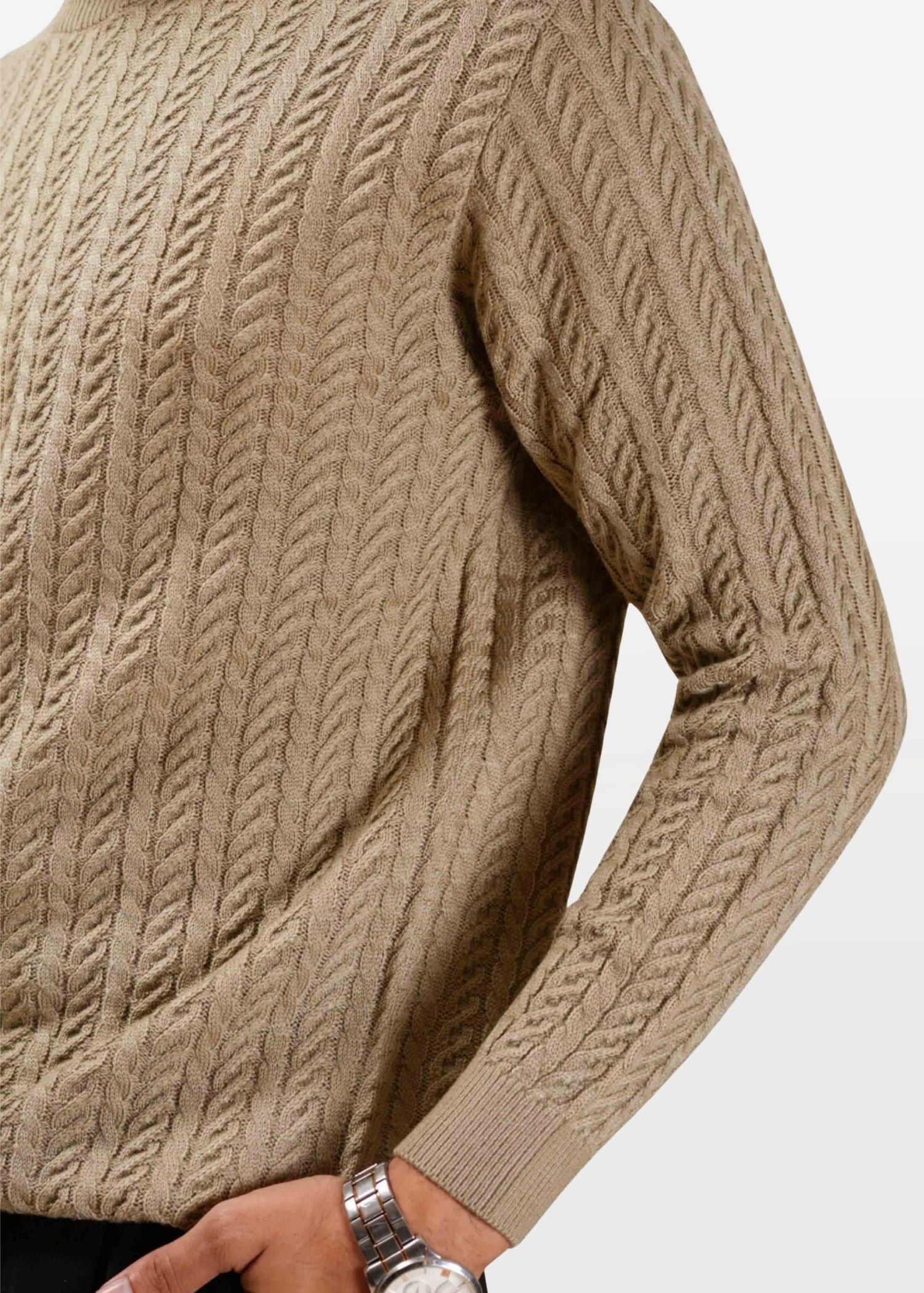 Cable Knit Sweater in Soft Amber