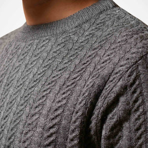 Cable Knit Sweater in Grey