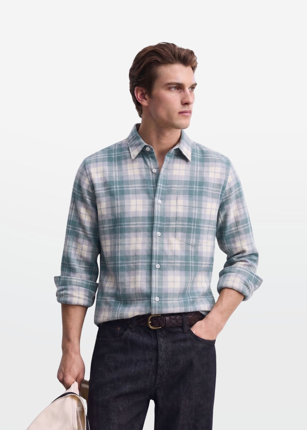 Plaid Shirt in Teal — Men's Plaid Shirt | Eagle Ray