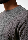 Cable Knit Sweater in Grey